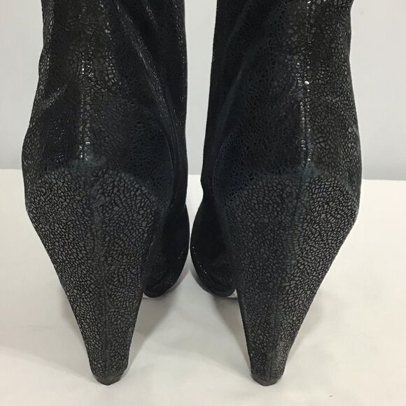 Irregular Choice Black Leather Anna Bell Trolley Chunky Heel Platform Ankle Boot - Picture 10 of 16